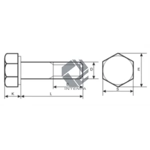 Calidad 10.9 - DIN 931 - ISO 4014 - UNI 5737 Tornillos hexagonales - Negro