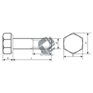 Calidad 4.6 - DIN 7990 Tornillos hexagonales para estructura de acero - Chapado en zinc