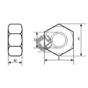 Calidad 8 DIN 555 Tuercas hexagonales Chapado en zinc