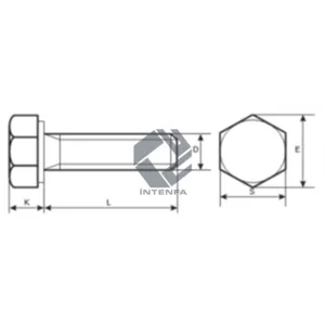 ASTM A193 Calidad B7 ASME B18.2.1 Tornillos Hexagonales Rosca Completa Galvanizado en caliente