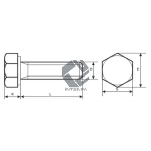 ASTM A193 Calidad B7 ASME B18.2.1 Tornillos Hexagonales Rosca Completa Negro